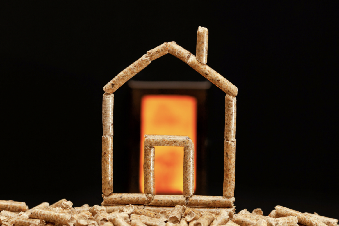 pelletverbranding voor het verwarmen van een woning